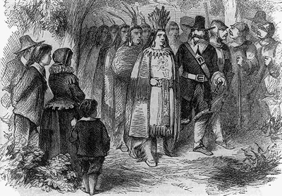 Massasoit visita a los peregrinos