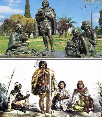 Paseo del Prado y Lámina de "Los últimos charrúas"