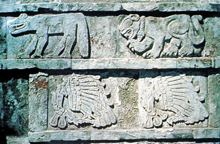 Grabados en el Palacio de Quetzacoatl