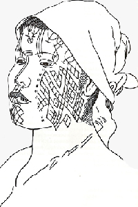 Mujer pilagá tatuada