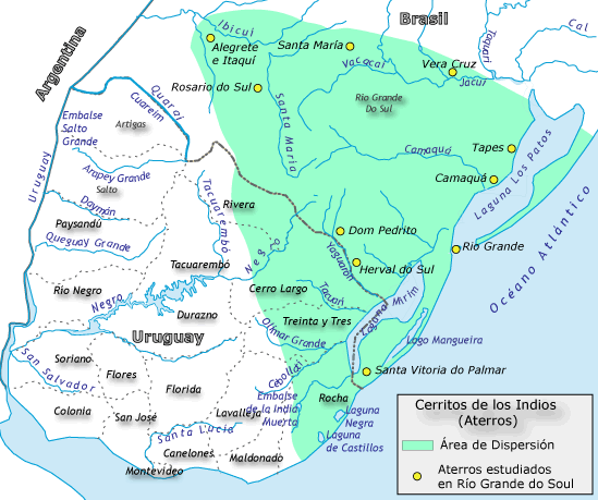 Área de dispersión.: Arretos o Cerritos de los Indios
