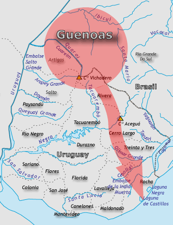 Guenoa: Mapa de su trayectoria